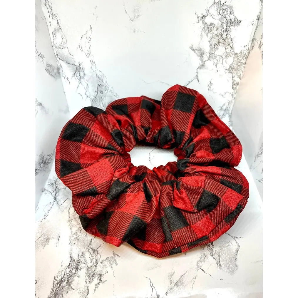 Red Buffalo Plaid Christmas Scrunchie