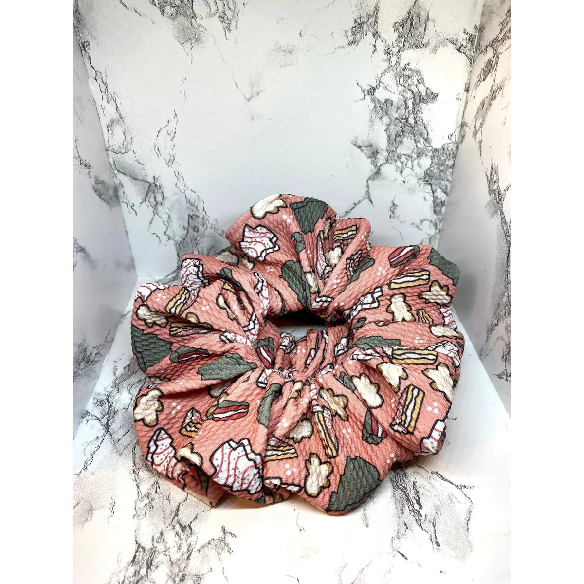 Pink Tree Cakes Christmas Bullet Scrunchie