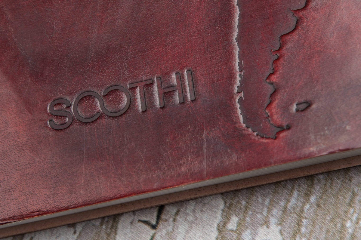 Extra Large World Map Leather Journal | 11x14 Embossed Statement Journal