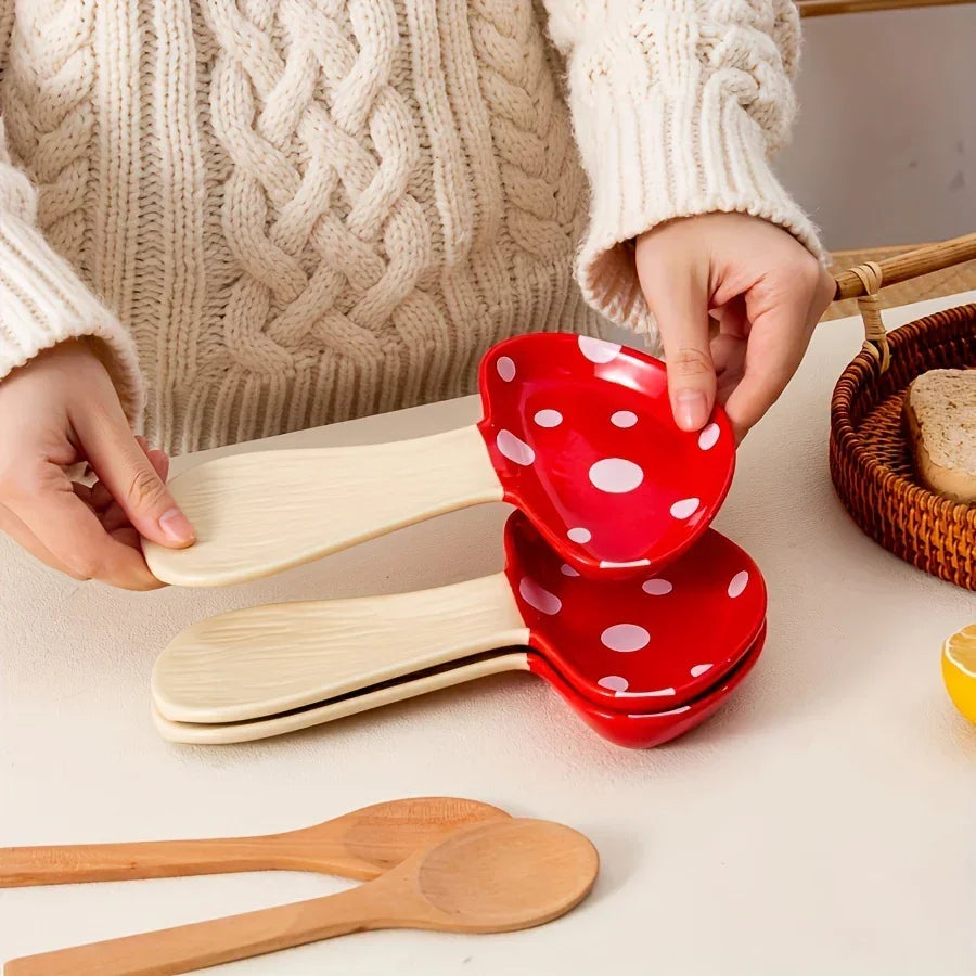 Spoon Rest - Ceramic Mushroom Shape