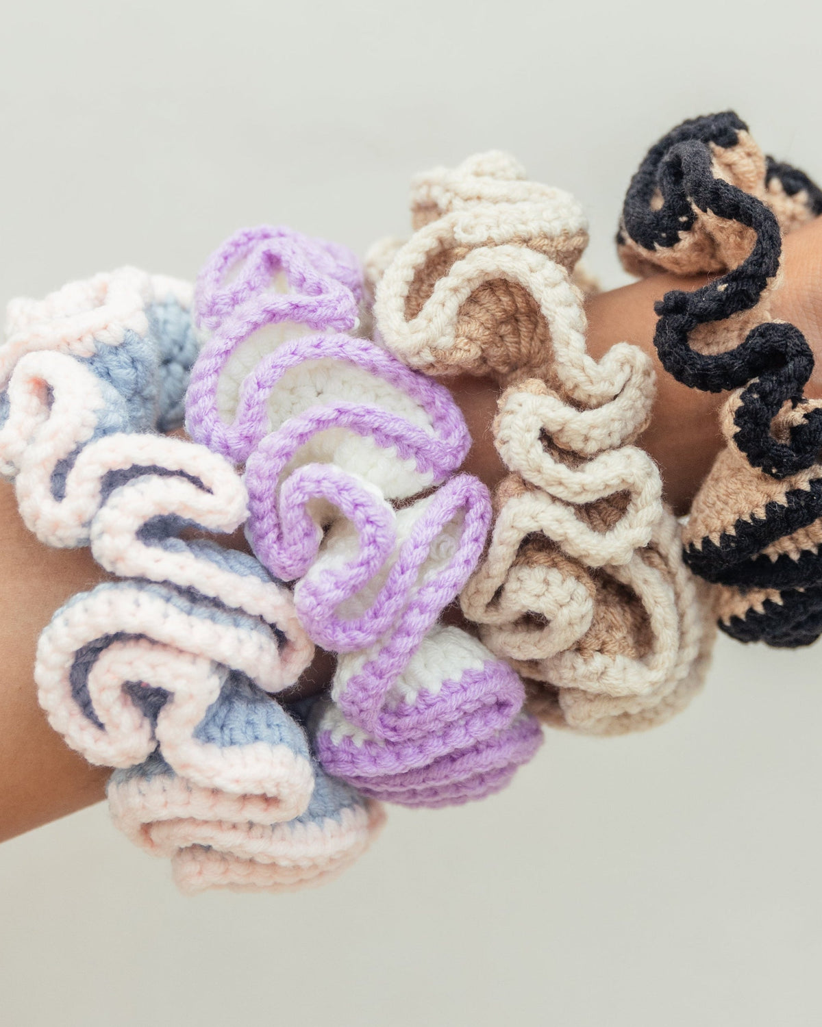 Cotton Crochet Scrunchie - Set of 3