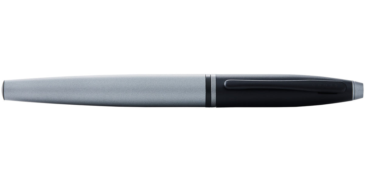 Calais™ Matte Gray and Black Lacquer Stainless Steel Fine Nib Fountain Pen