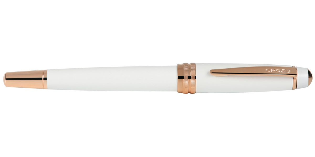 Bailey™ Pearlescent White Lacquer Rose Gold Plated Stainless Steel Fine Nib Fountain Pen